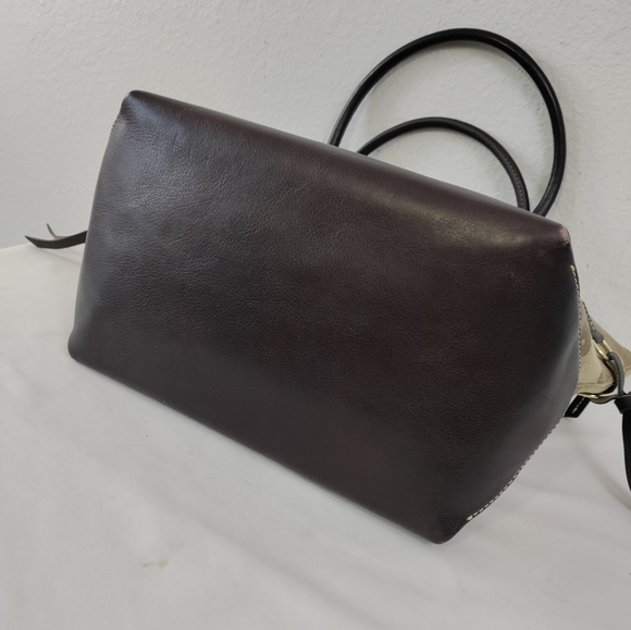 DOONEY & BOURKE Brown Canvas Duck Pattern With Leather Trim Tote - Picture 6 of 15